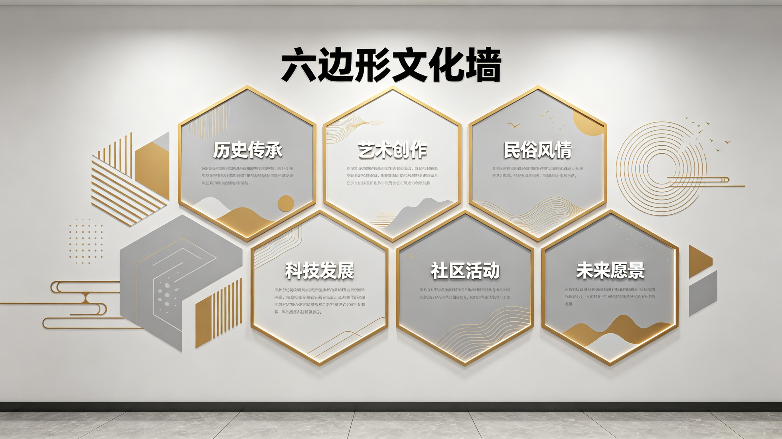 宣汉企业文化墙 | 六边形信息美学